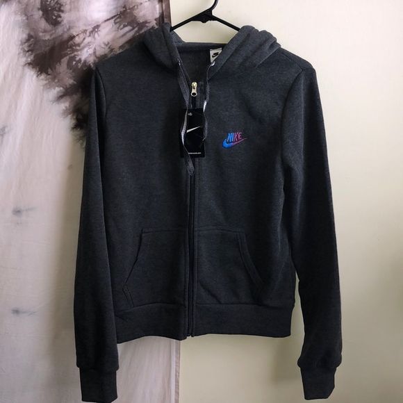 NWT Nike Zip Up Grey Ombré Logo Hoodie